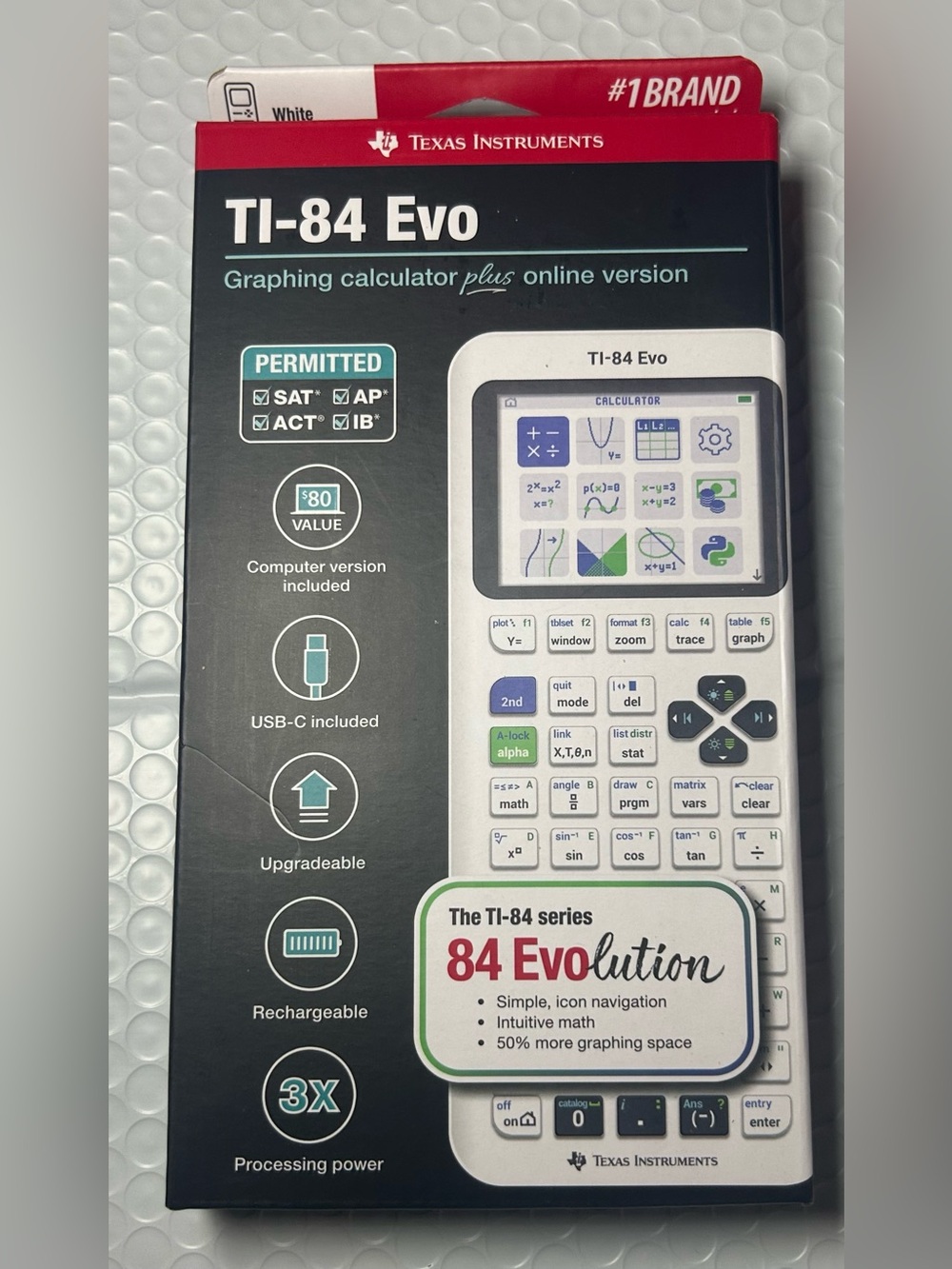 Texas Instruments Ti 84 EVO Graphing Calculator Tested WITH Case Cable
Black NEW